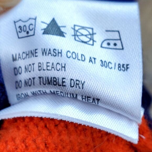 ☔️🩵PattyBoutik Blue & Orange Colorblock Boatneck Sweater Large - Picture 12 of 12